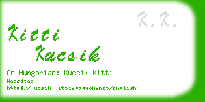 kitti kucsik business card